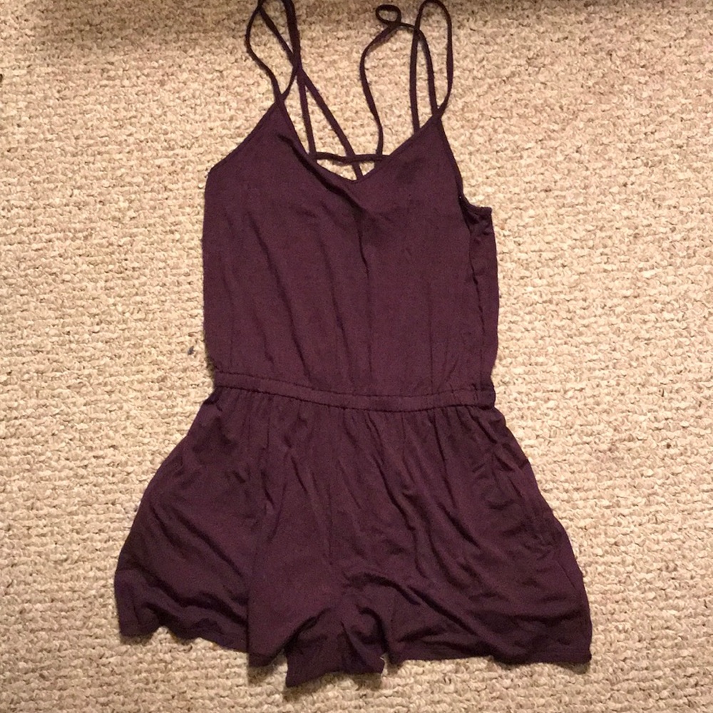 Purple strappy American eagle romper
